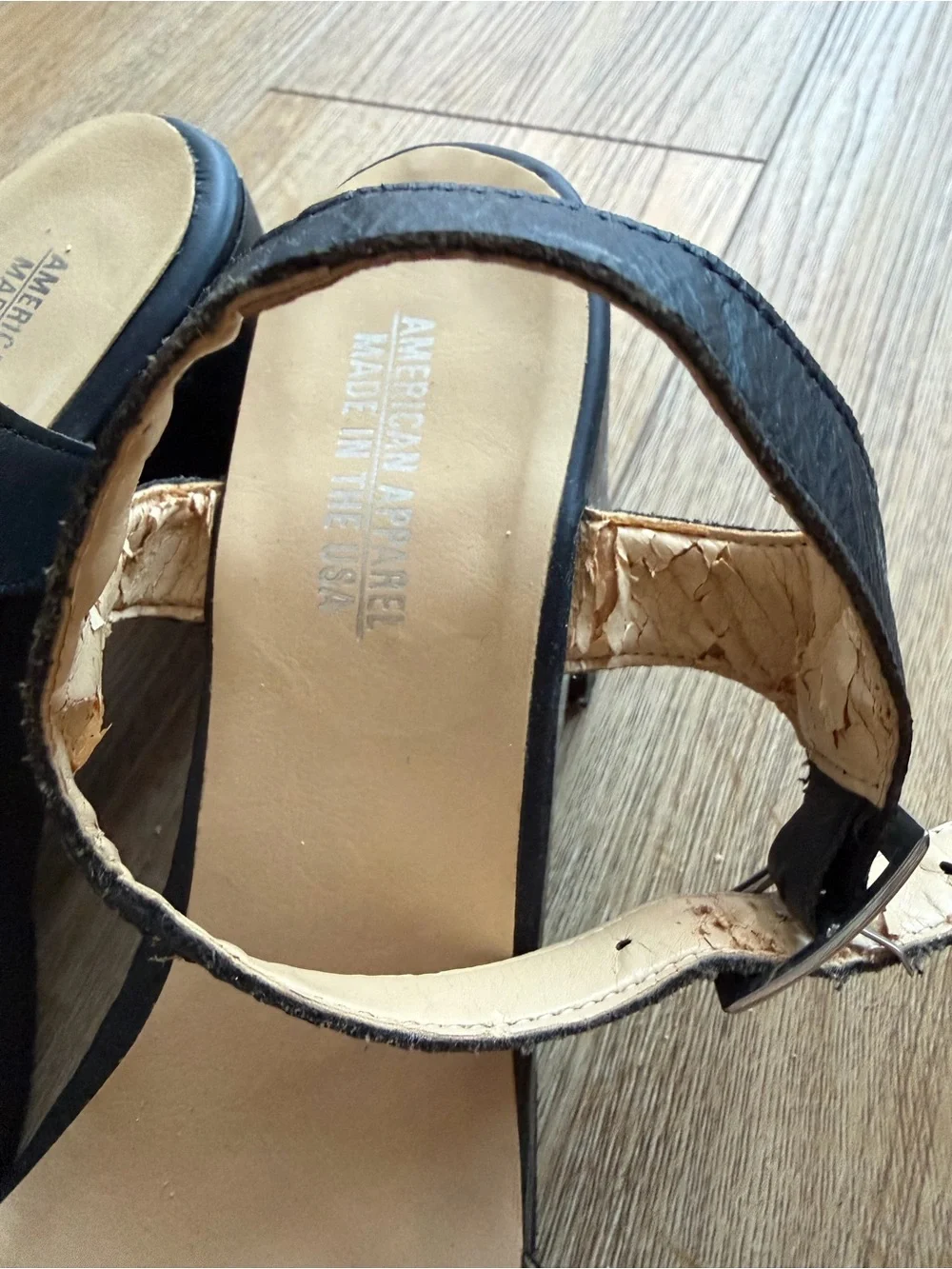American Apparel Black Wooden Sandals
